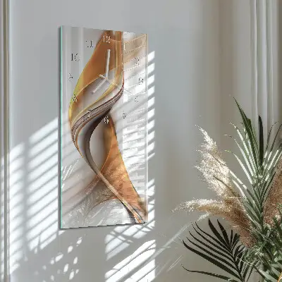 Svislé skleněné hodiny na stěnu Abstrakce