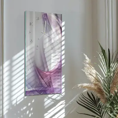 Svislé skleněné hodiny na stěnu Abstrakce