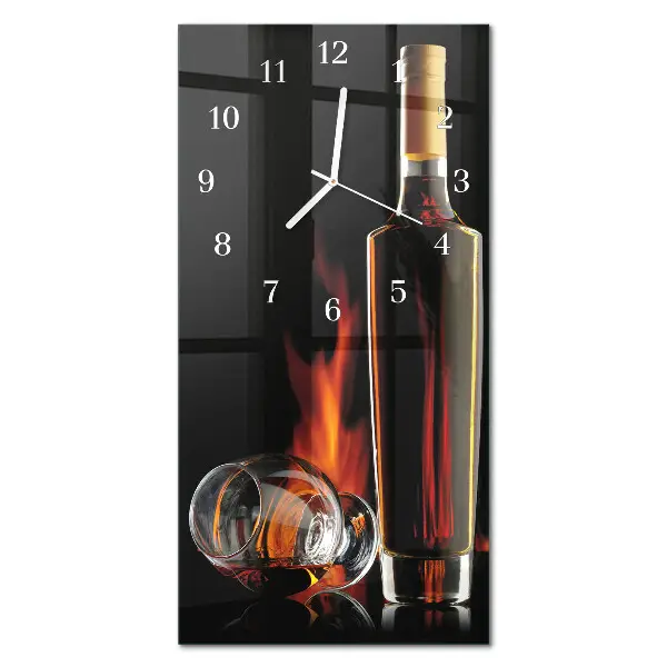 Svislé skleněné hodiny na stěnu Alkohol