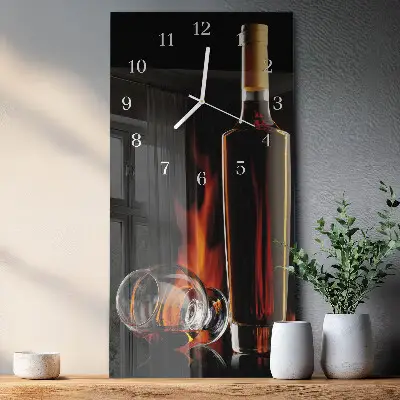 Svislé skleněné hodiny na stěnu Alkohol