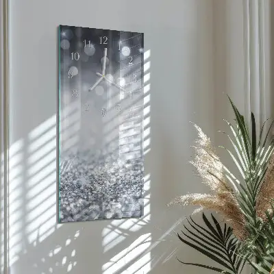Svislé skleněné hodiny na zeď Brokát