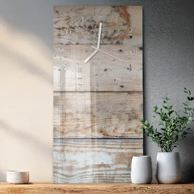 Nástěnné hodiny skleněné svislé Dřevo