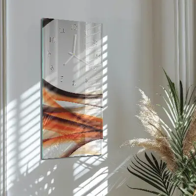 Svislé skleněné hodiny na stěnu Abstrakce