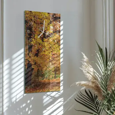 Hodiny na skle svislé Strom
