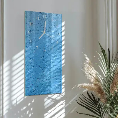 Svislé skleněné hodiny na zeď Kapka vody