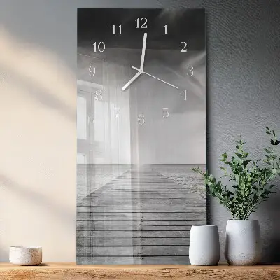 Svislé skleněné hodiny na zeď Most