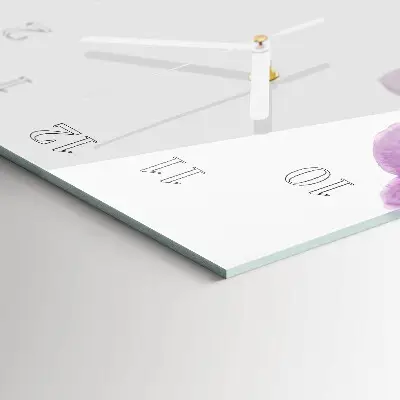 Nástěnné hodiny skleněné svislé Orchideje