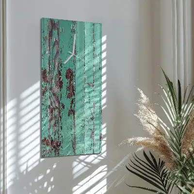 Svislé skleněné hodiny na zeď Dřevěná stěna