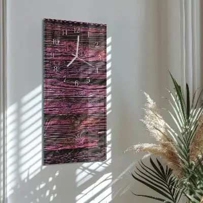 Svislé skleněné hodiny na stěnu Dřevěné panely