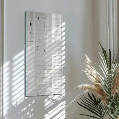 Svislé skleněné hodiny na zeď Pruhy