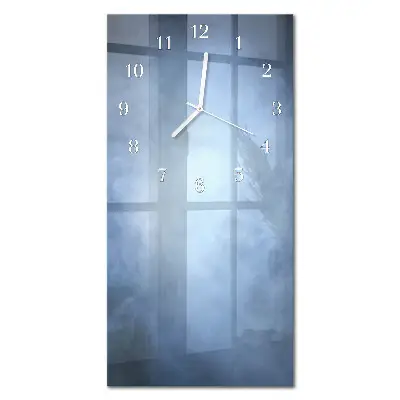 Nástěnné hodiny skleněné svislé Kouř