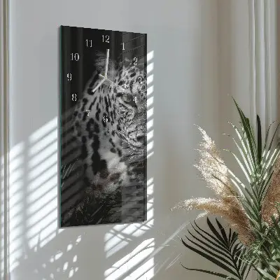 Hodiny s fotkou skleněné svislé Tygr