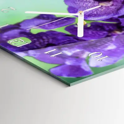 Svislé skleněné hodiny na zeď Květiny
