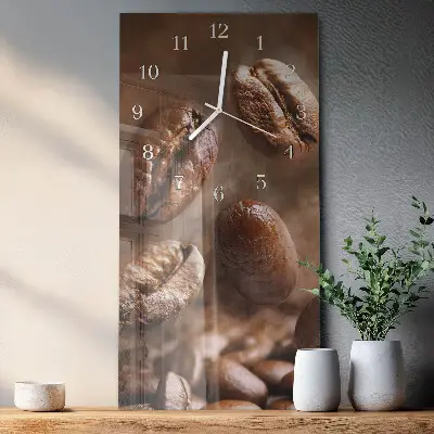 Svislé skleněné hodiny na zeď Fazole