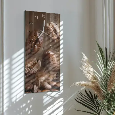 Svislé skleněné hodiny na zeď Fazole
