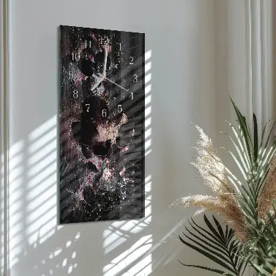 Hodiny s fotkou skleněné svislé Květiny