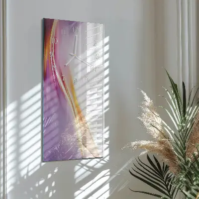Svislé skleněné hodiny na stěnu Abstrakce