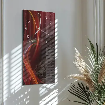 Nástěnné hodiny skleněné svislé Abstraktní linie