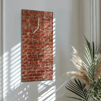 Hodiny na skle svislé Cihlová zeď