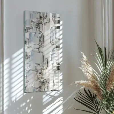 Hodiny na skle svislé 3D krychle