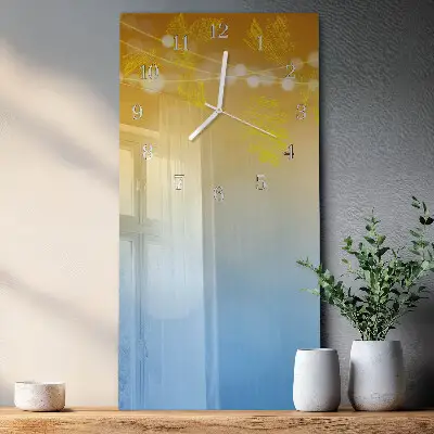 Svislé skleněné hodiny na zeď Vzor