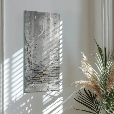 Svislé skleněné hodiny na stěnu Zeď