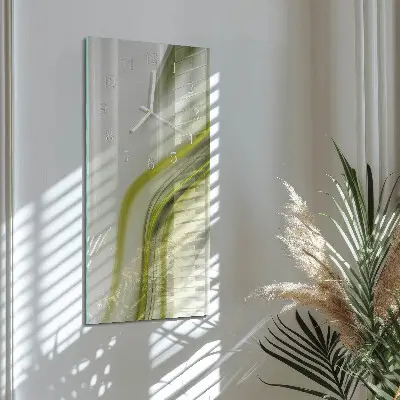 Svislé skleněné hodiny na zeď Abstraktní linie