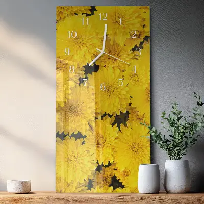 Hodiny s fotkou skleněné svislé Květiny