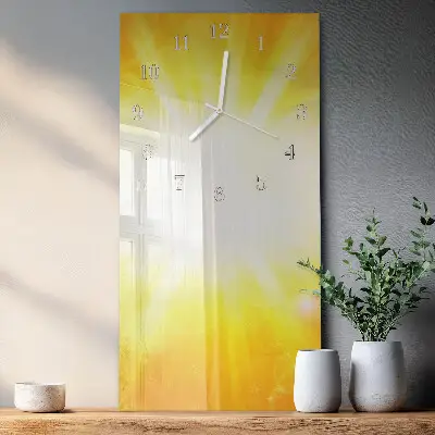 Svislé skleněné hodiny na zeď Sluneční světlo