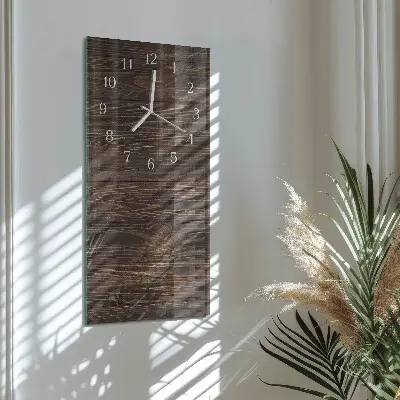 Svislé skleněné hodiny na zeď Dřevo
