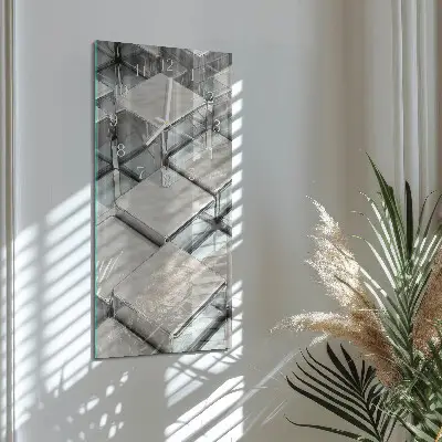 Nástěnné hodiny skleněné svislé Kostky