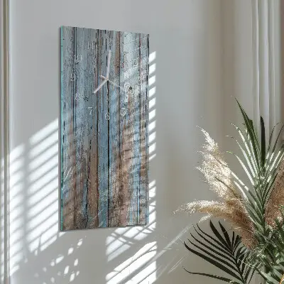 Hodiny na skle svislé Dřevo