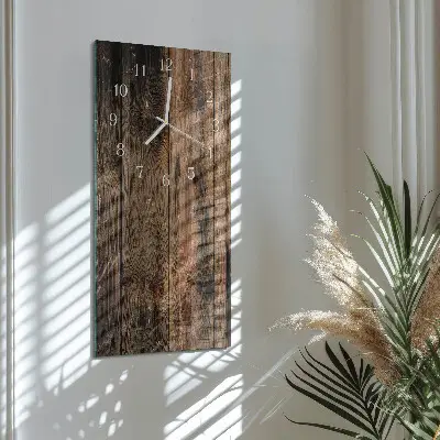 Hodiny s fotkou skleněné svislé Dřevo