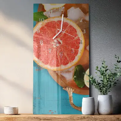 Hodiny s fotkou skleněné svislé Grapefruit