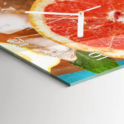 Hodiny s fotkou skleněné svislé Grapefruit