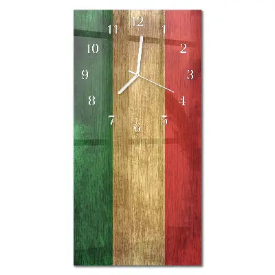 Svislé skleněné hodiny na zeď Italská vlajka