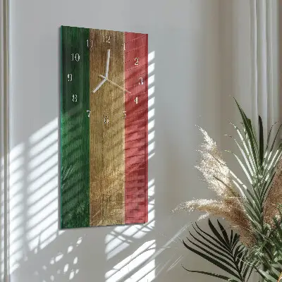 Svislé skleněné hodiny na zeď Italská vlajka