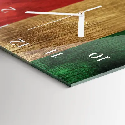 Svislé skleněné hodiny na zeď Italská vlajka