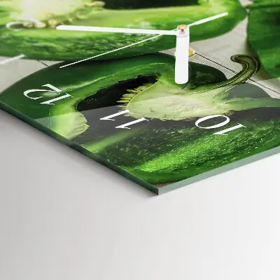 Svislé skleněné hodiny na zeď Zelenina