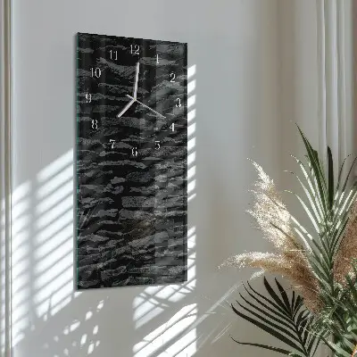 Svislé skleněné hodiny na zeď Kamenná zeď
