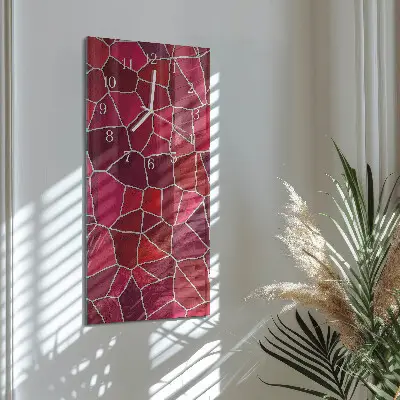 Svislé skleněné hodiny na zeď Kamenný vzor