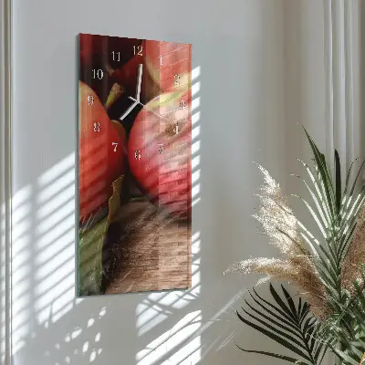 Nástěnné hodiny skleněné svislé Jablko