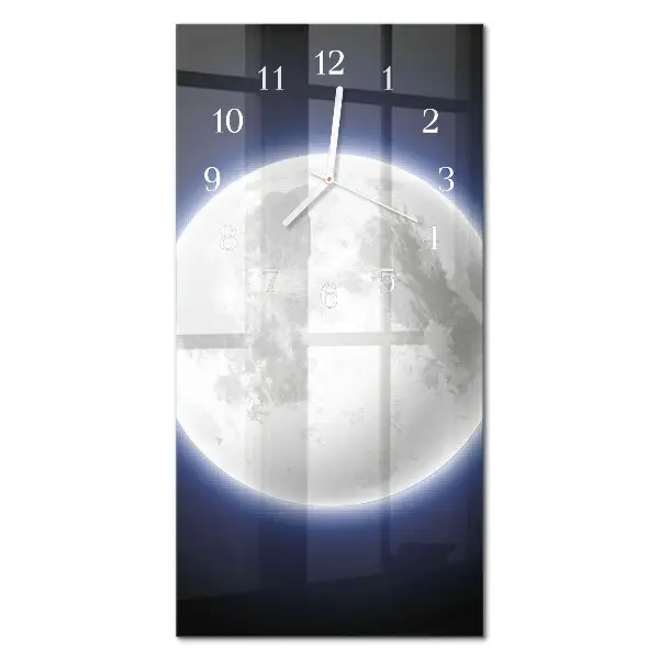 Nástěnné hodiny skleněné svislé Měsíc