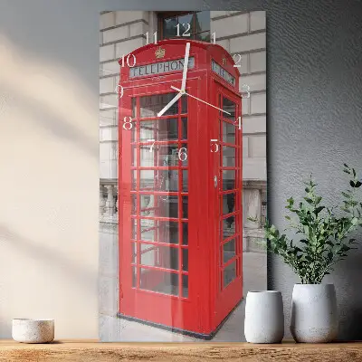Svislé skleněné hodiny na zeď Veřejný telefon