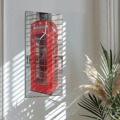Svislé skleněné hodiny na zeď Veřejný telefon
