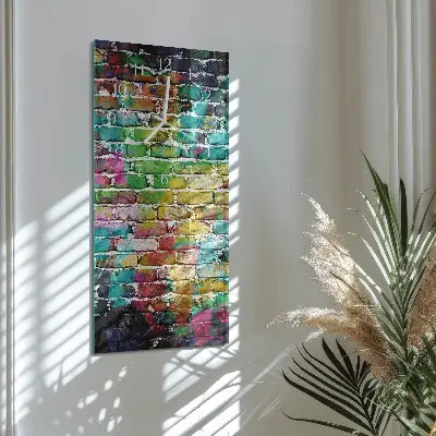 Svislé skleněné hodiny na zeď Cihlový