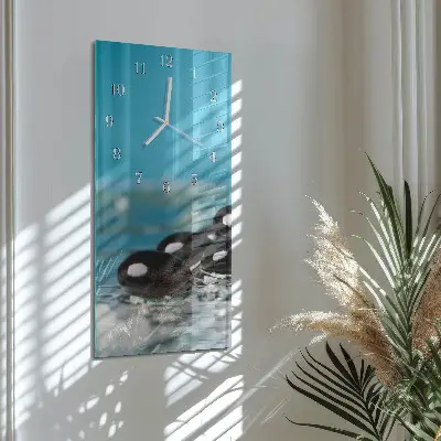 Svislé skleněné hodiny na zeď Kameny