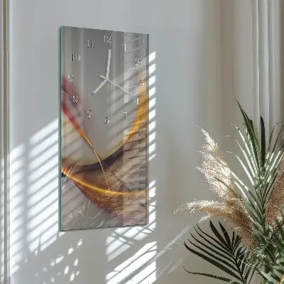 Nástěnné hodiny skleněné svislé Abstrakce