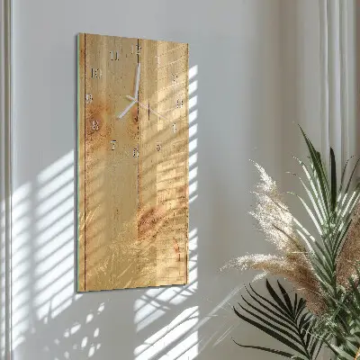 Svislé skleněné hodiny na zeď Dřevo