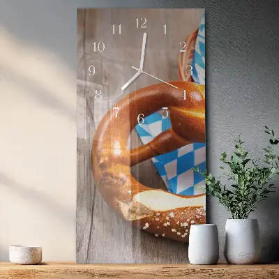 Svislé skleněné hodiny na stěnu Preclík